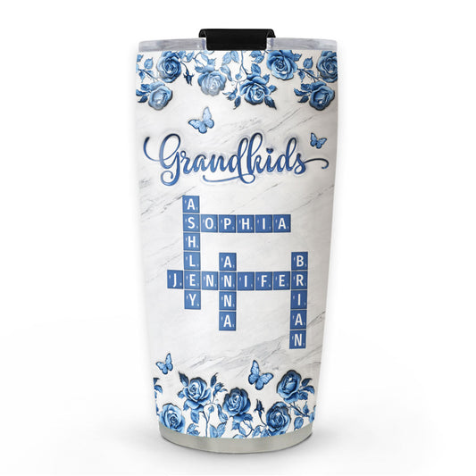 Flower Grandkids - Personalized Custom 3D Inflated Effect Tumbler