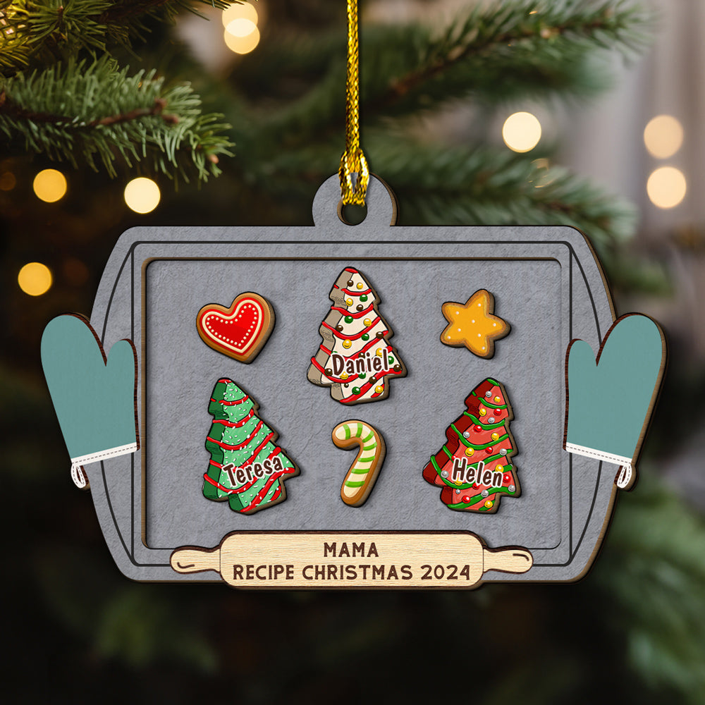 Recipe For Christmas 2024 - Personalized Custom Freeshape 2-Layered Wood Ornament