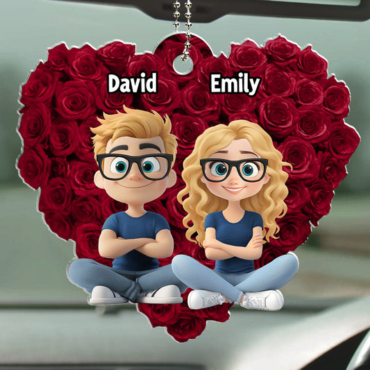 Love Rose - Personalized Custom Car Ornament