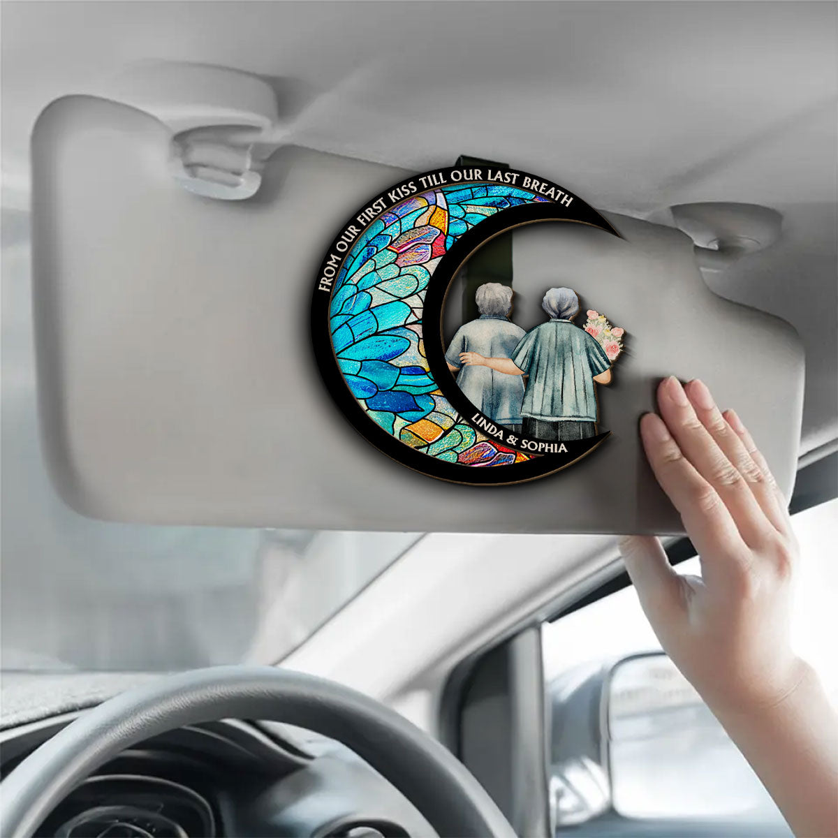 From Our First Kiss Till Our Last Breath - Personalized Custom Car Visor Clip