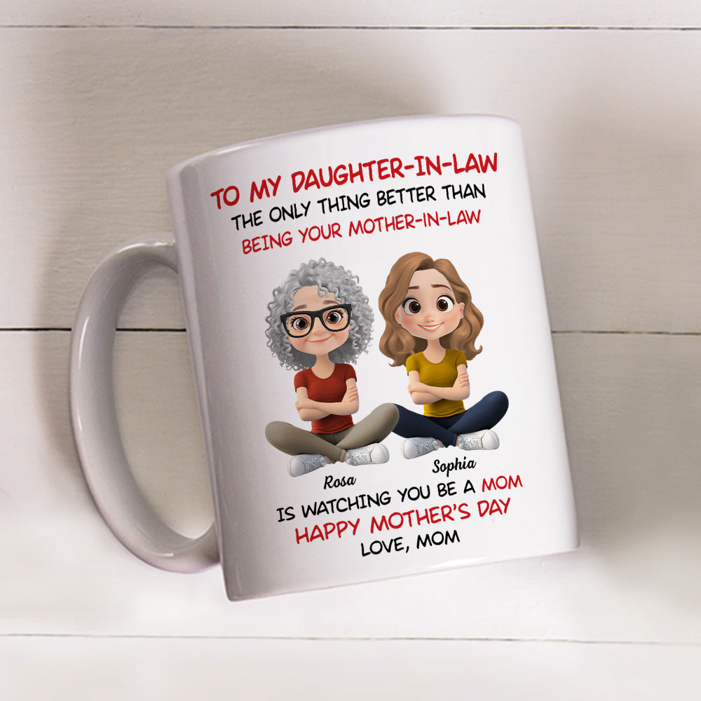 To My Daughter In Law Cartoonize - Personalized Custom Coffee Mug