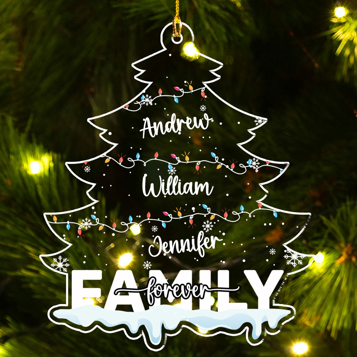 Family Forever Custom Name - Personalized Custom Acrylic Ornament