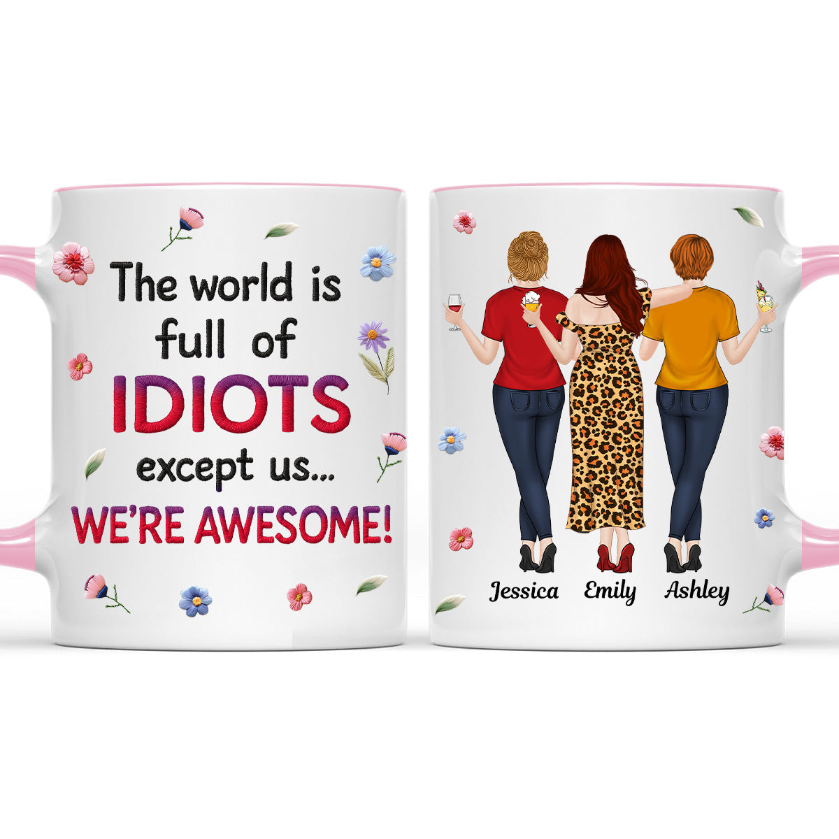 Awesome Besties - Personalized Custom Accent Mug