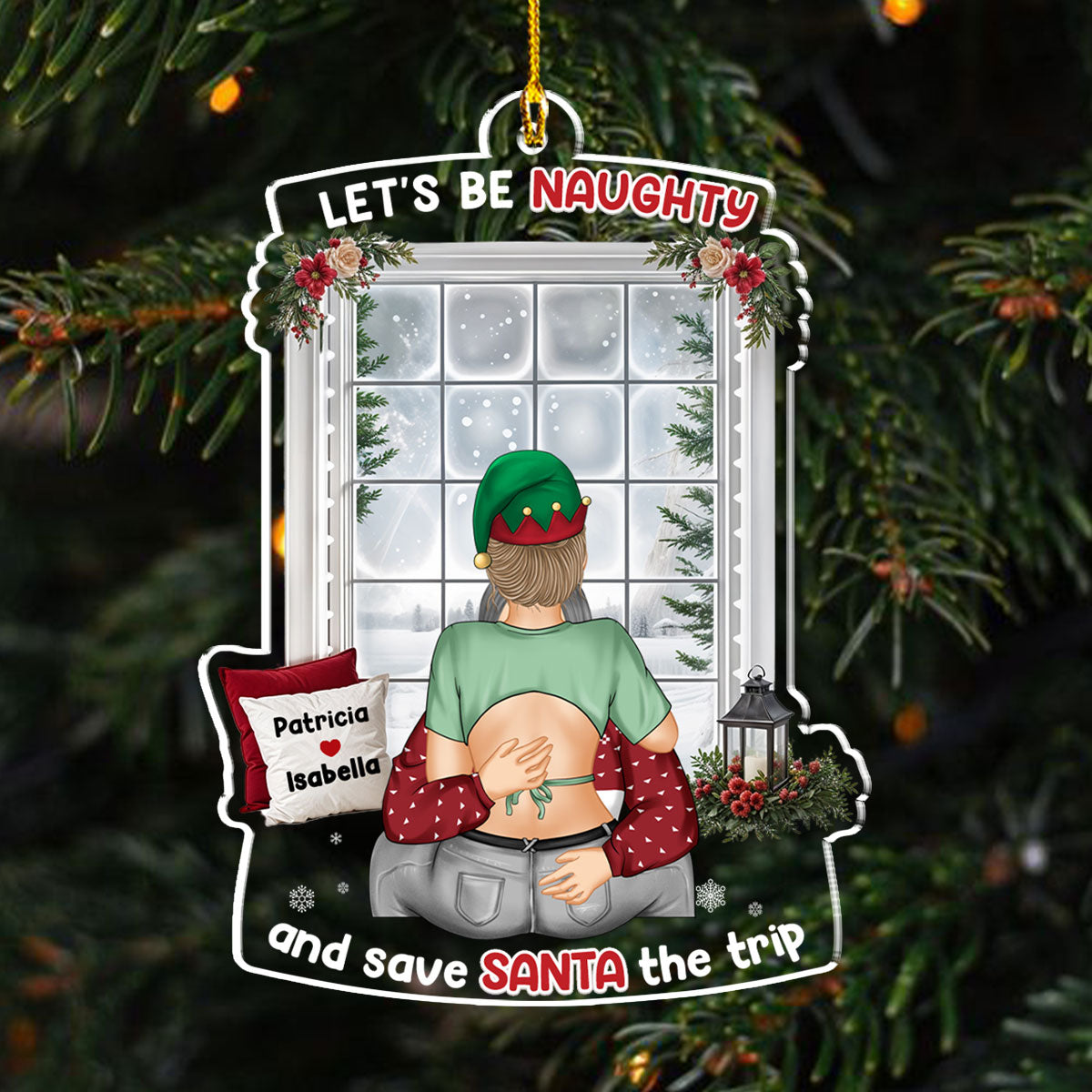 Let Be Naughty Christmas - Personalized Custom Acrylic Ornament