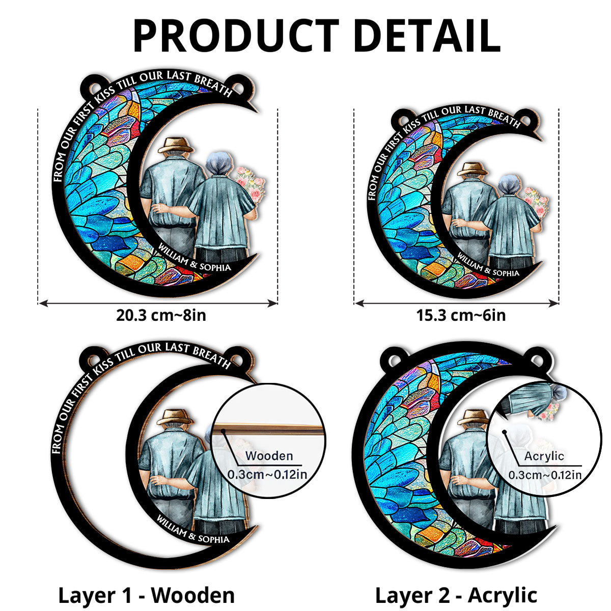 From Our First Kiss Till Our Last Breath - Personalized Custom Suncatcher