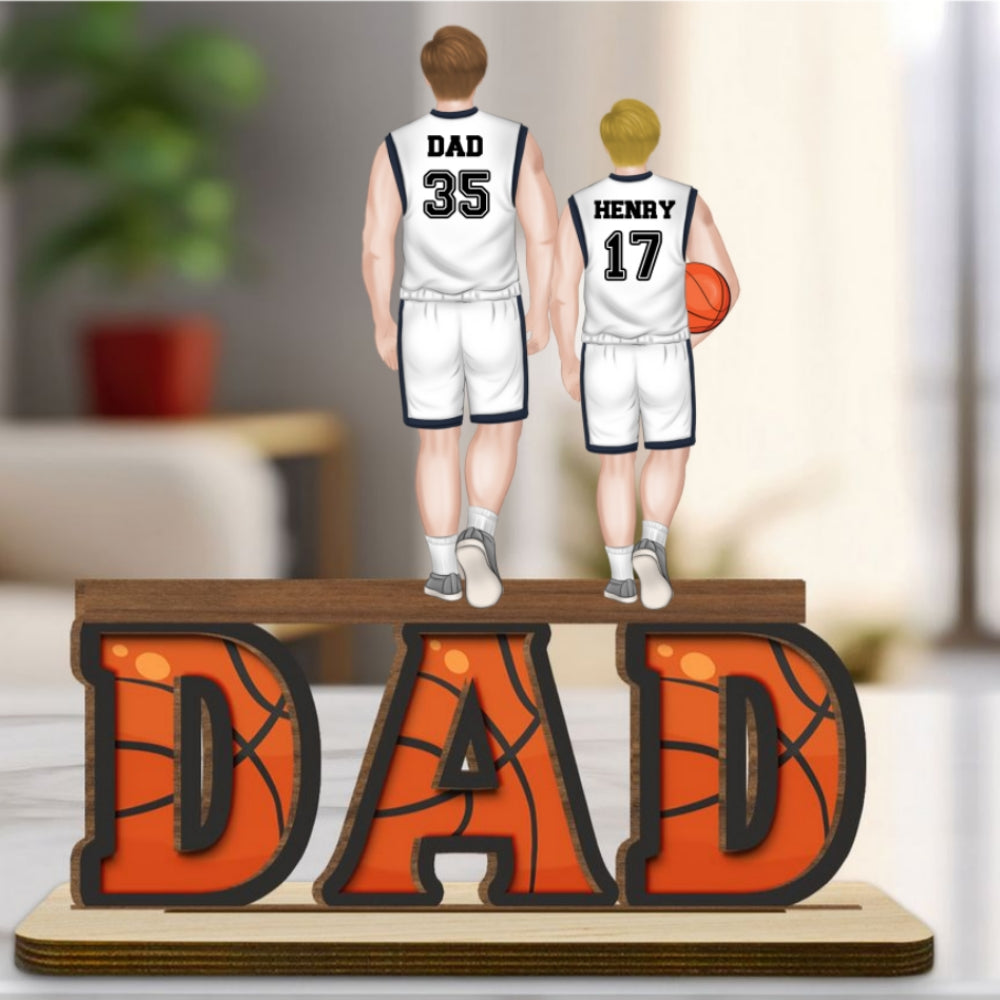 Basketball Mom - Personalized Custom 2-Layer Wood Plaque With Flat Base