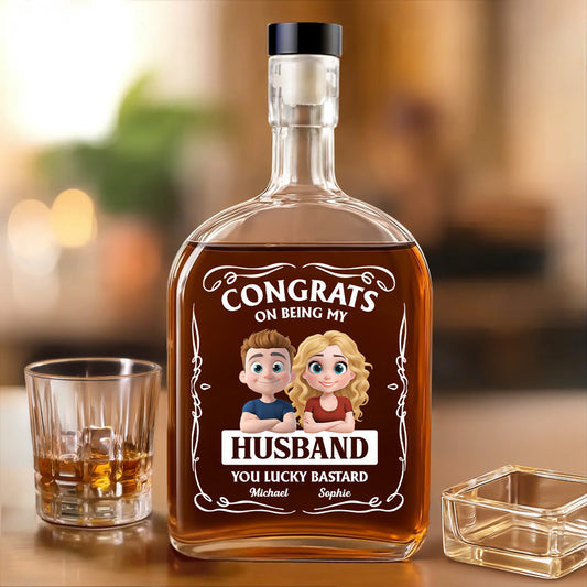 Congratulation Husband - Personalized Custom Spirits Decanter