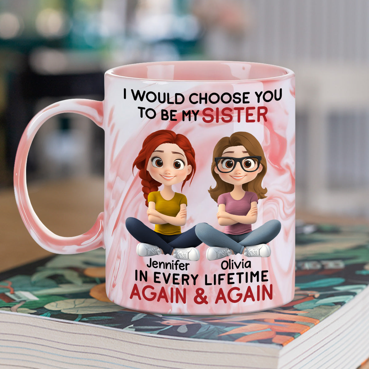 Choose You - Personalized Custom Pink Marble Mug