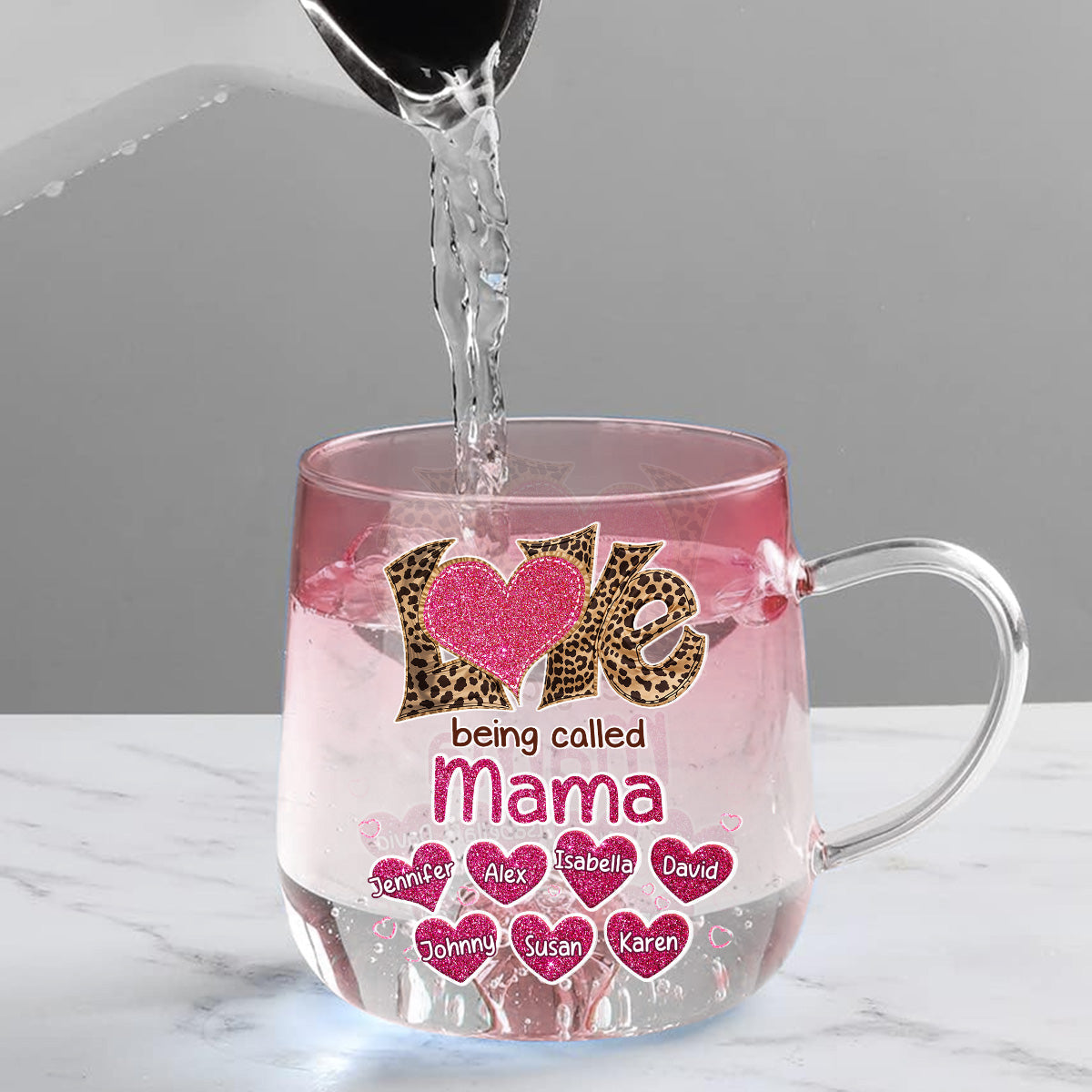 Love Being Called Grandma - Personalized Custom Pink Gradient Glass Mug