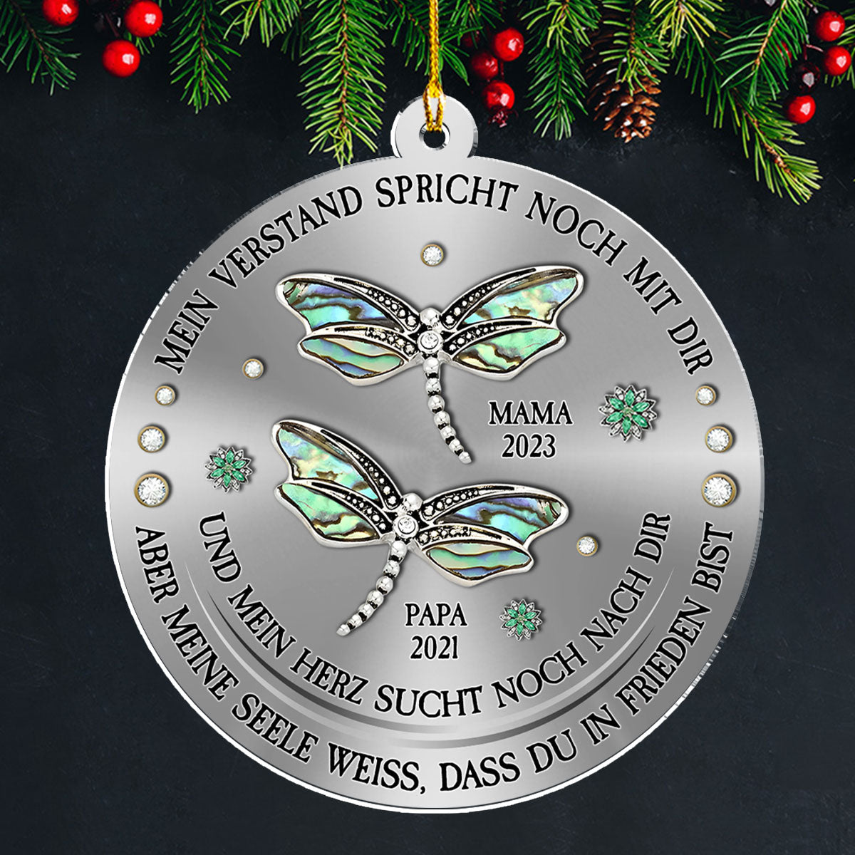 Mein Verstand Mein Herz Meine Seele - Personalisierter Acrylanhänger