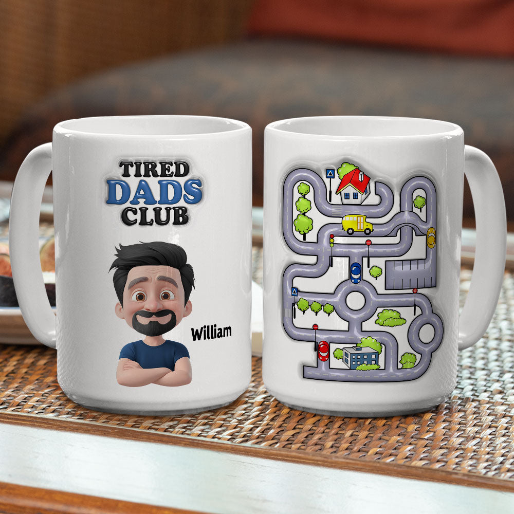 Tired Dads Club - Personalized Custom 3D Inflated Effect Mug