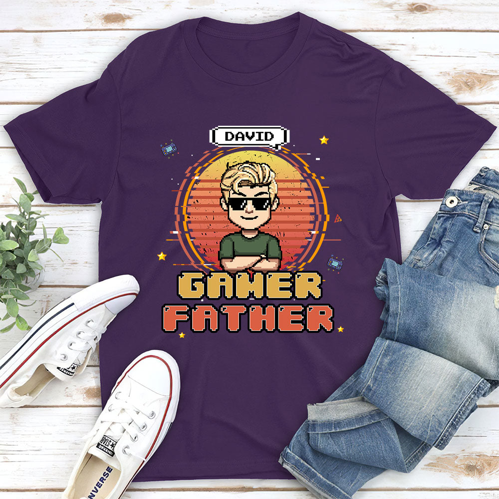 Retro Gamer Dad - Personalized Custom Shirt