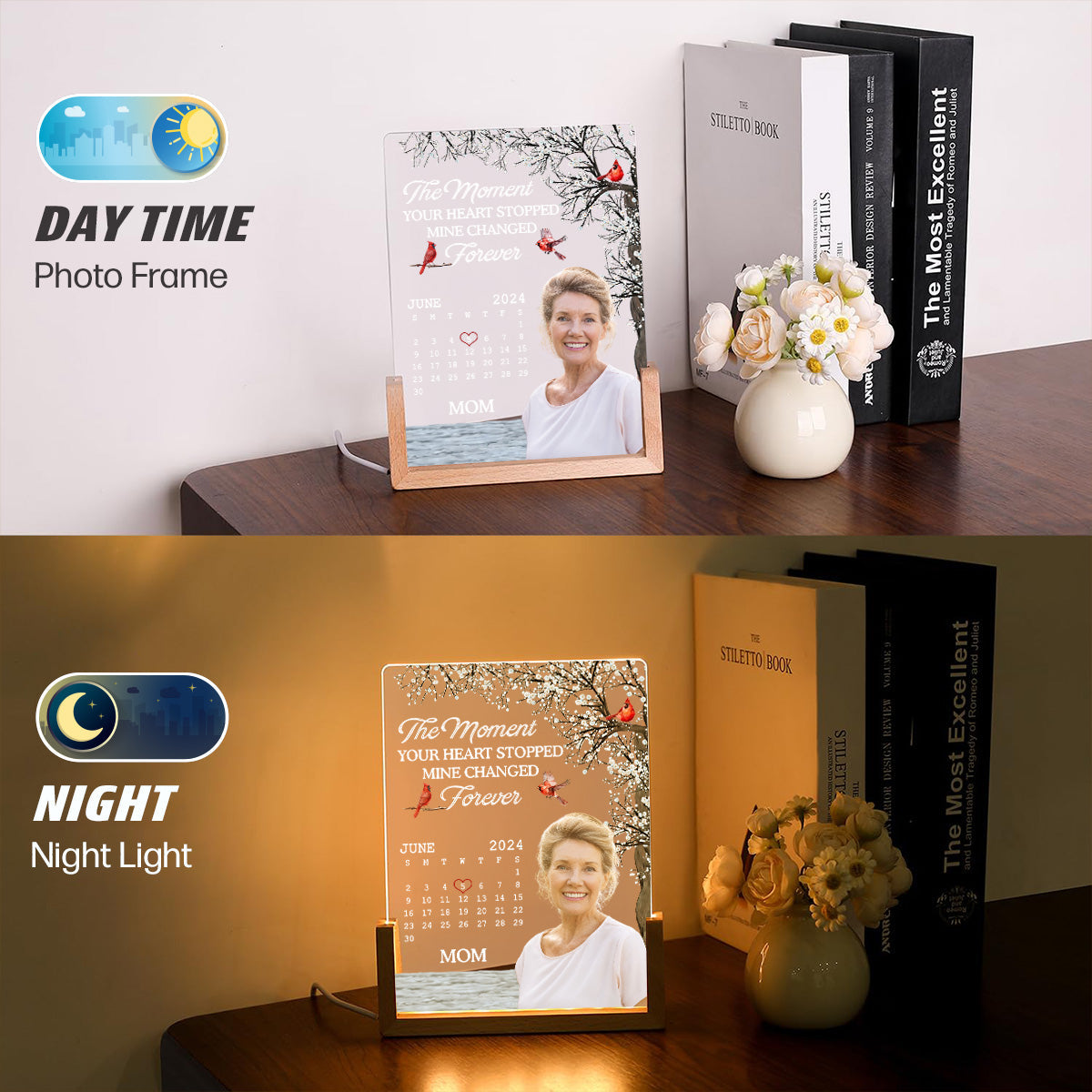 The Moment - Personalized Custom Plaque With Walnut Base