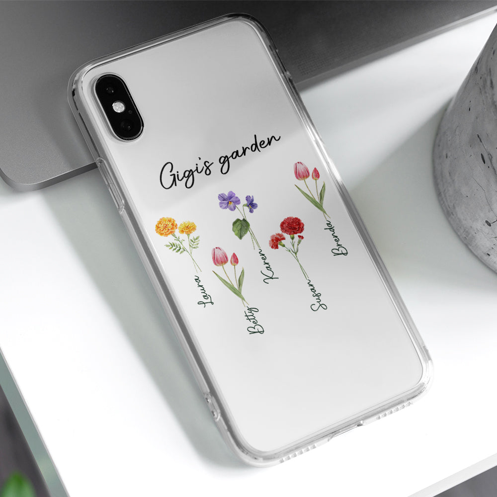 Garden Of Grandma With Birth Month Flowers - Personalized Custom Phone Case