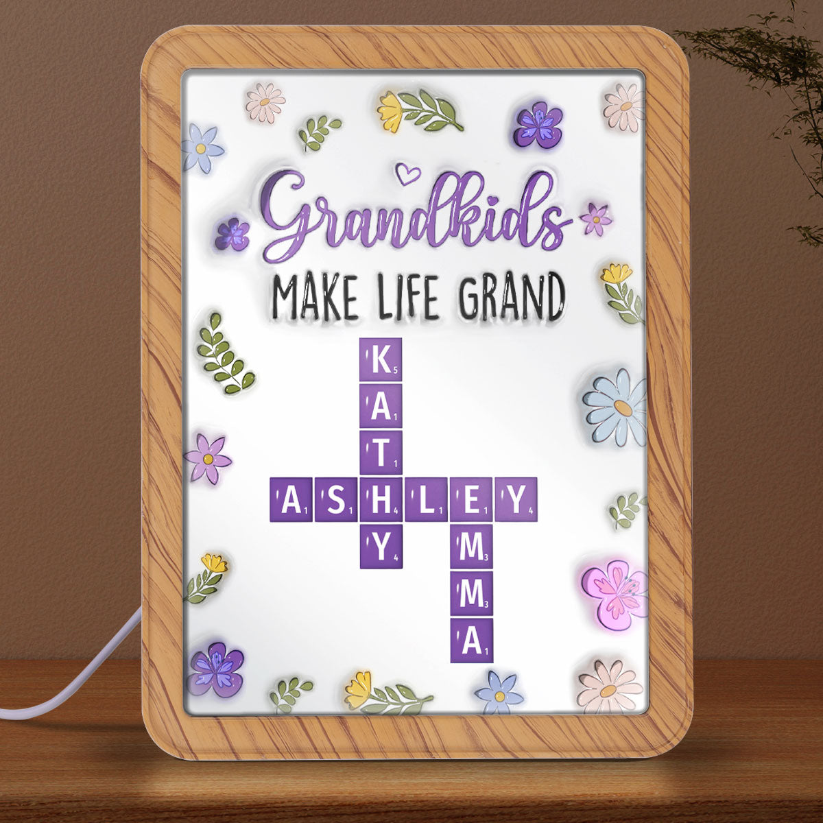 Grandkids Make Life Grand Crossword Puzzle - Personalized Custom Magic Mirror