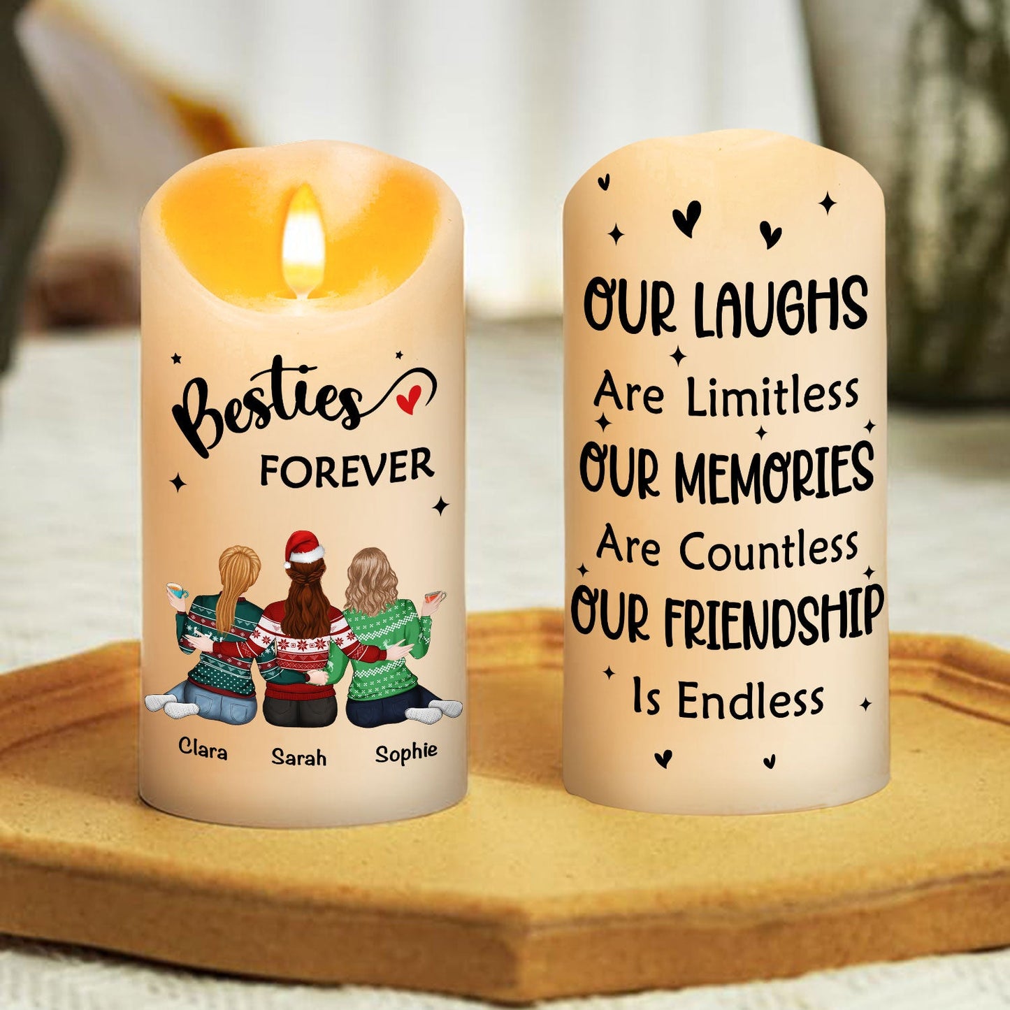 Our Friendship Is Endless - Personalized Custom LED Candle