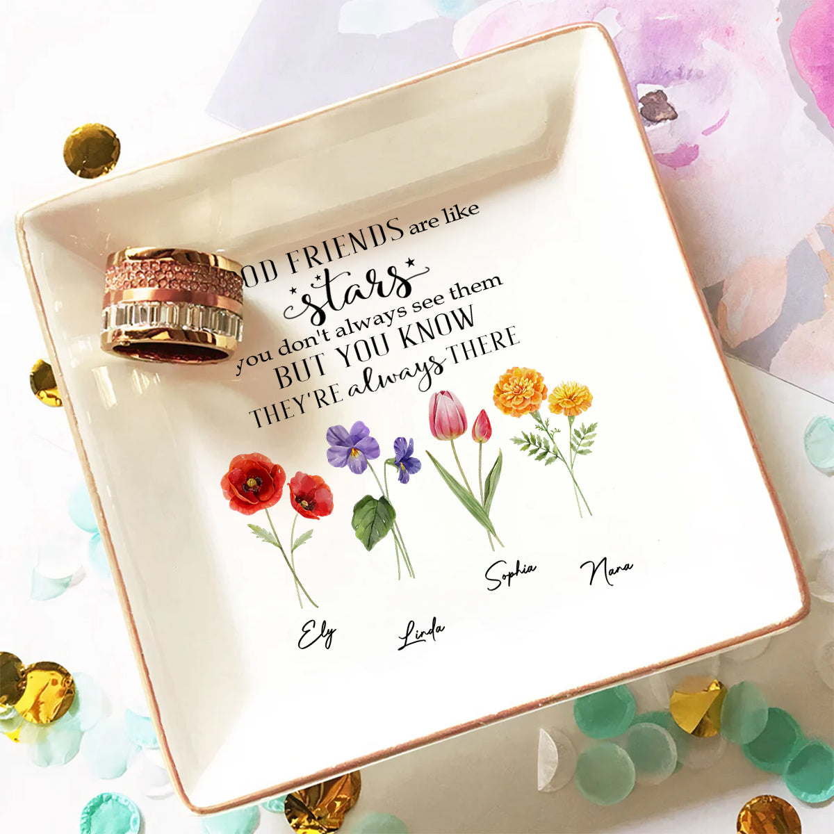 Friends Like Stars - Personalized Custom Jewelry Dish