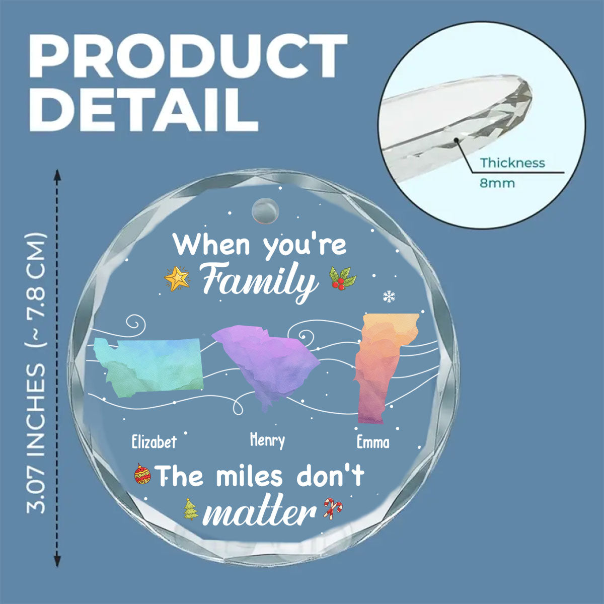 Siblings Forever - Personalized Custom Glass Ornament