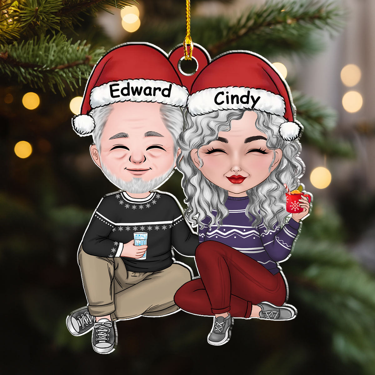 Cheers To A Merry Christmas - Personalized Custom Acrylic Ornament