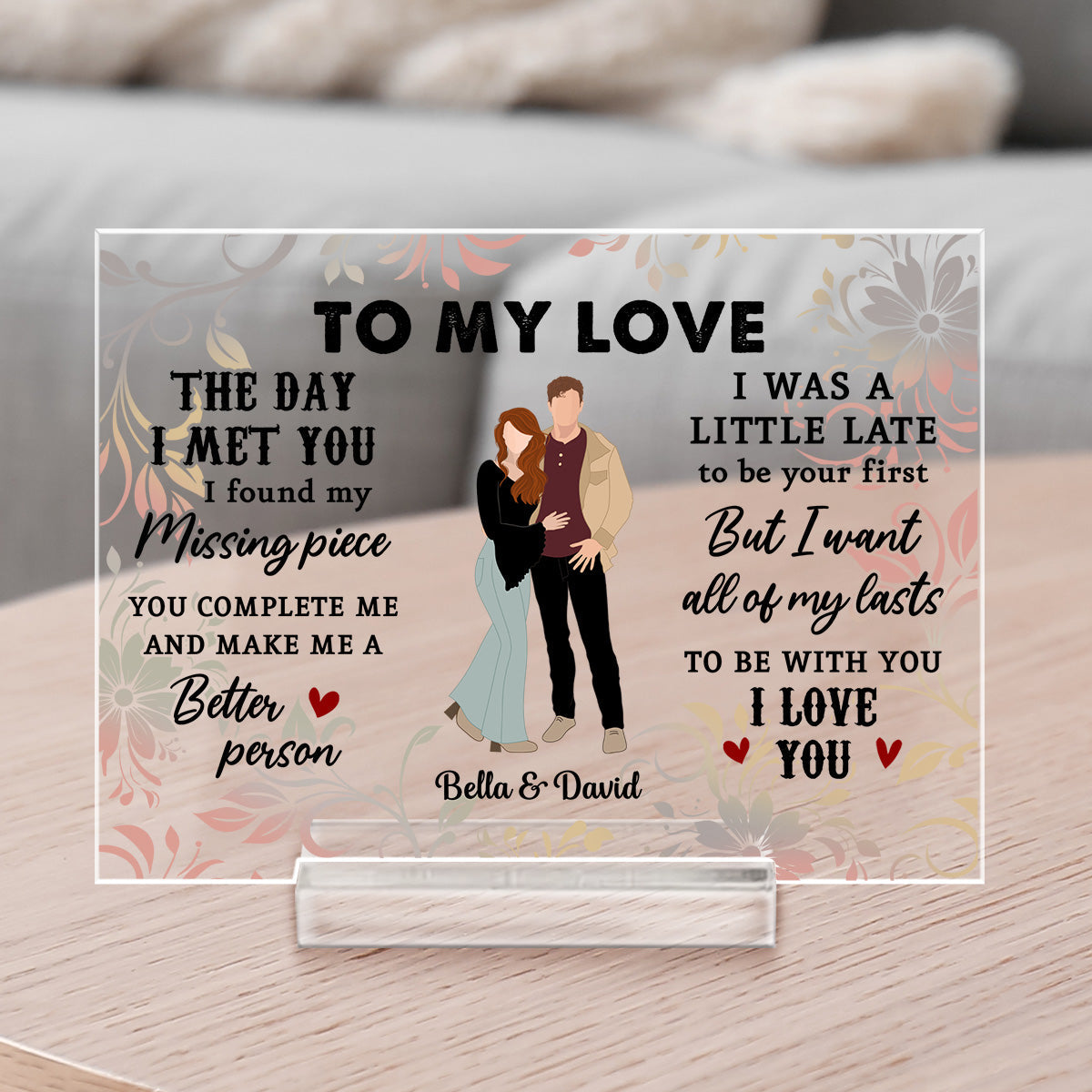 You Are My Only Love - Personalized Custom Acrylic Plaque With Base