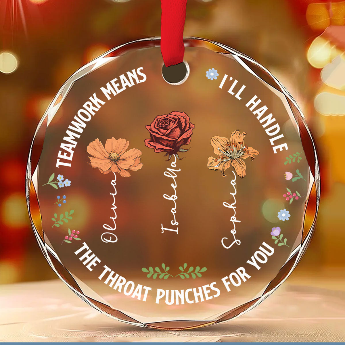 Throwing A Punch - Personalized Custom Glass Ornament