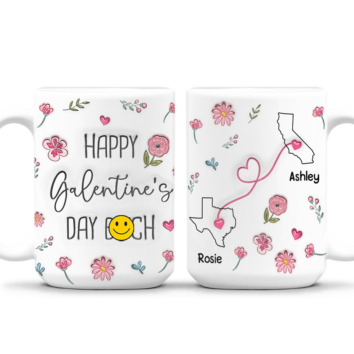 Galentine Club Knows No Distance - Personalized Custom 3D Inflated Effect Mug