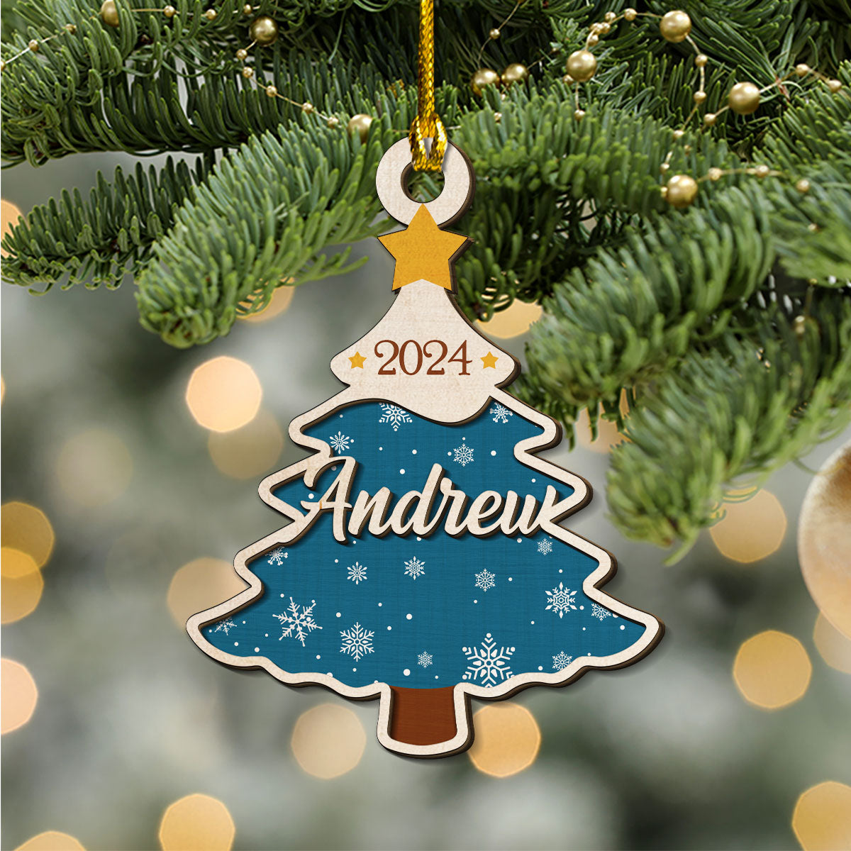 Christmas Name - Personalized Custom 2-Layered Wood Ornament
