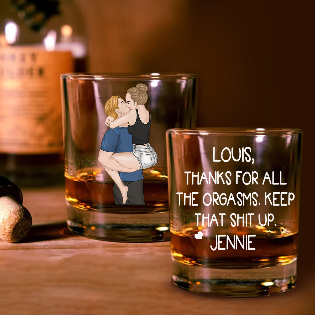 Thanks For All - Personalized Custom Whiskey Glass