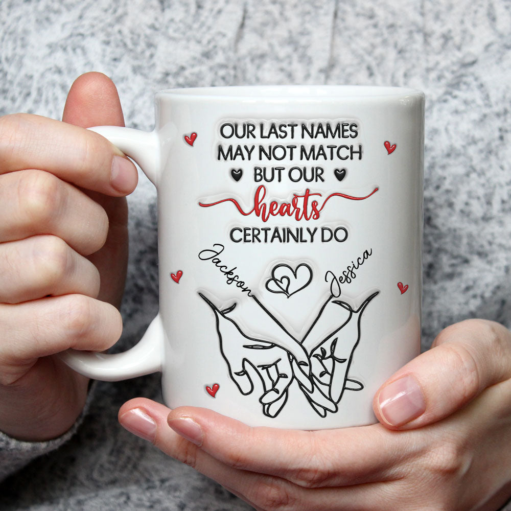 Our Hearts Truly Match - Personalized Custom 3D Inflated Effect Mug
