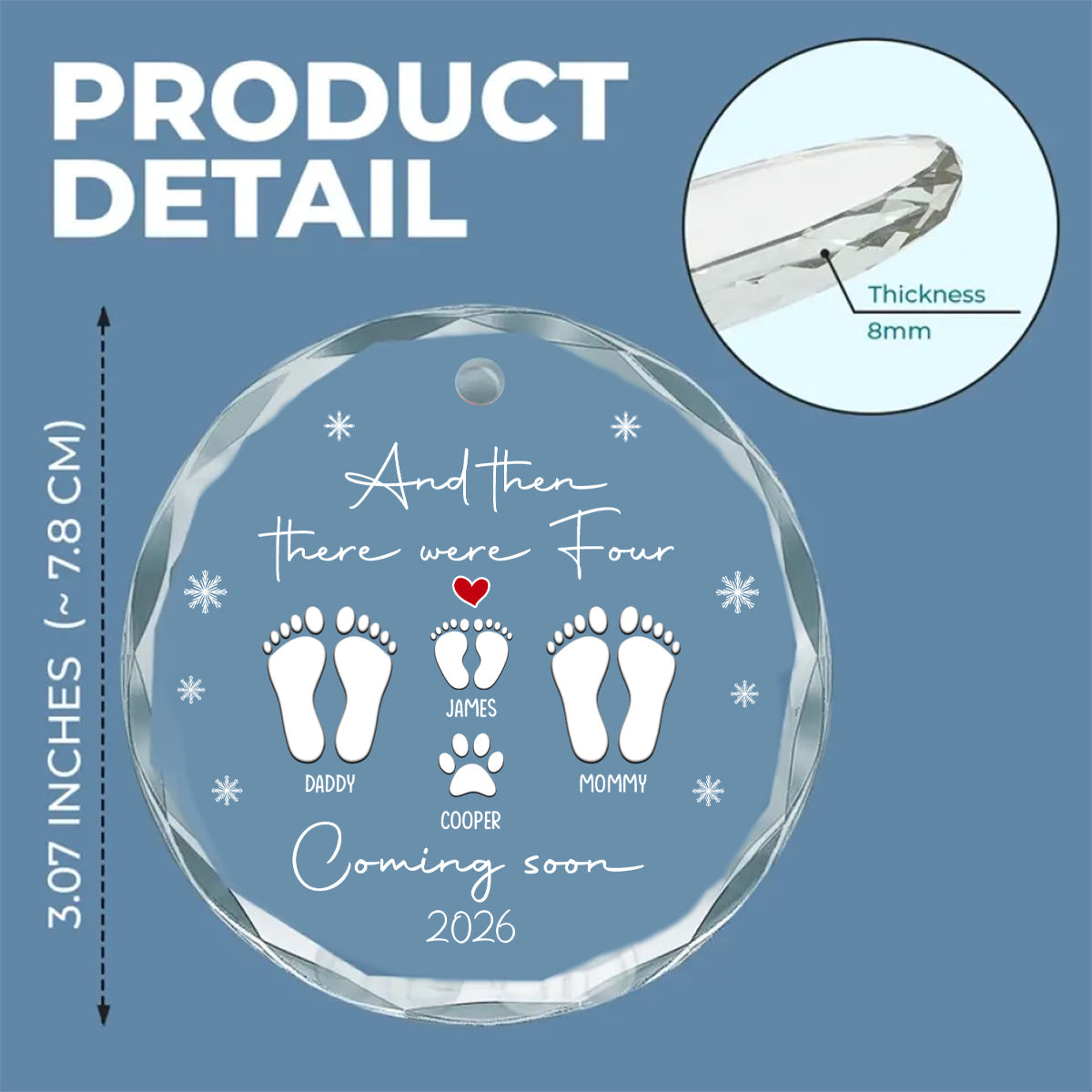 A Little One On Way - Personalized Custom Glass Ornament