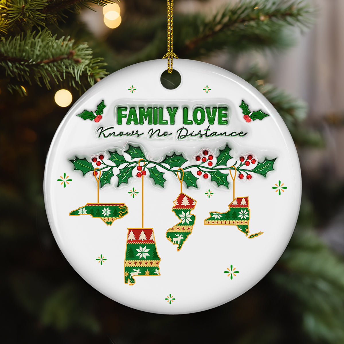 No Distance Known - Personalized Custom 3D Inflated Effect Ceramic Ornament