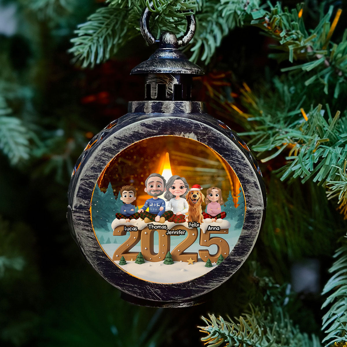 As A Family Now Onwards - Personalized Custom 3D Effect Christmas Lantern