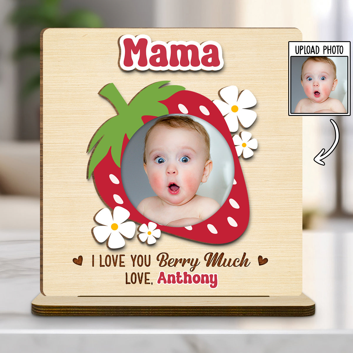 Berry Much - Personalized Custom 2-Layer Wood Plaque With Flat Base
