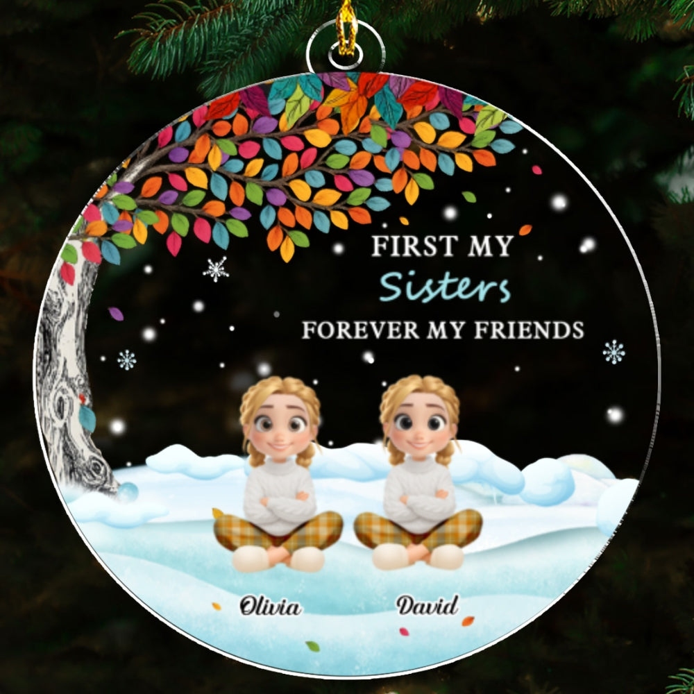 First Family Forever My Friends - Personalized Custom Acrylic Ornament