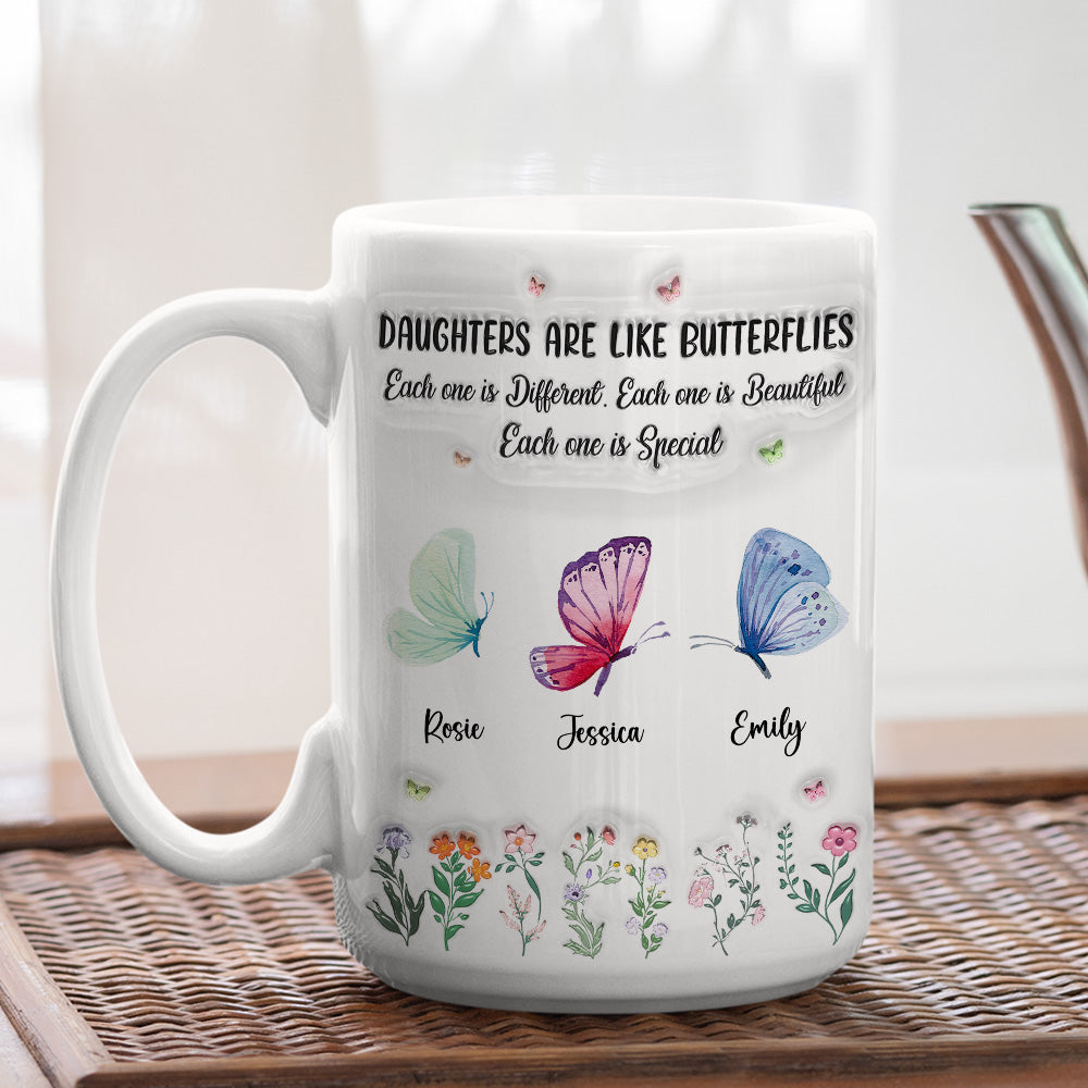 Daughters Bloom With Beauty - Personalized Custom 3D Inflated Effect Mug