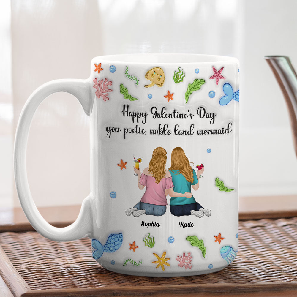 You Poetic Noble Land Mermaid - Personalized Custom 3D Inflated Effect Coffee Mug