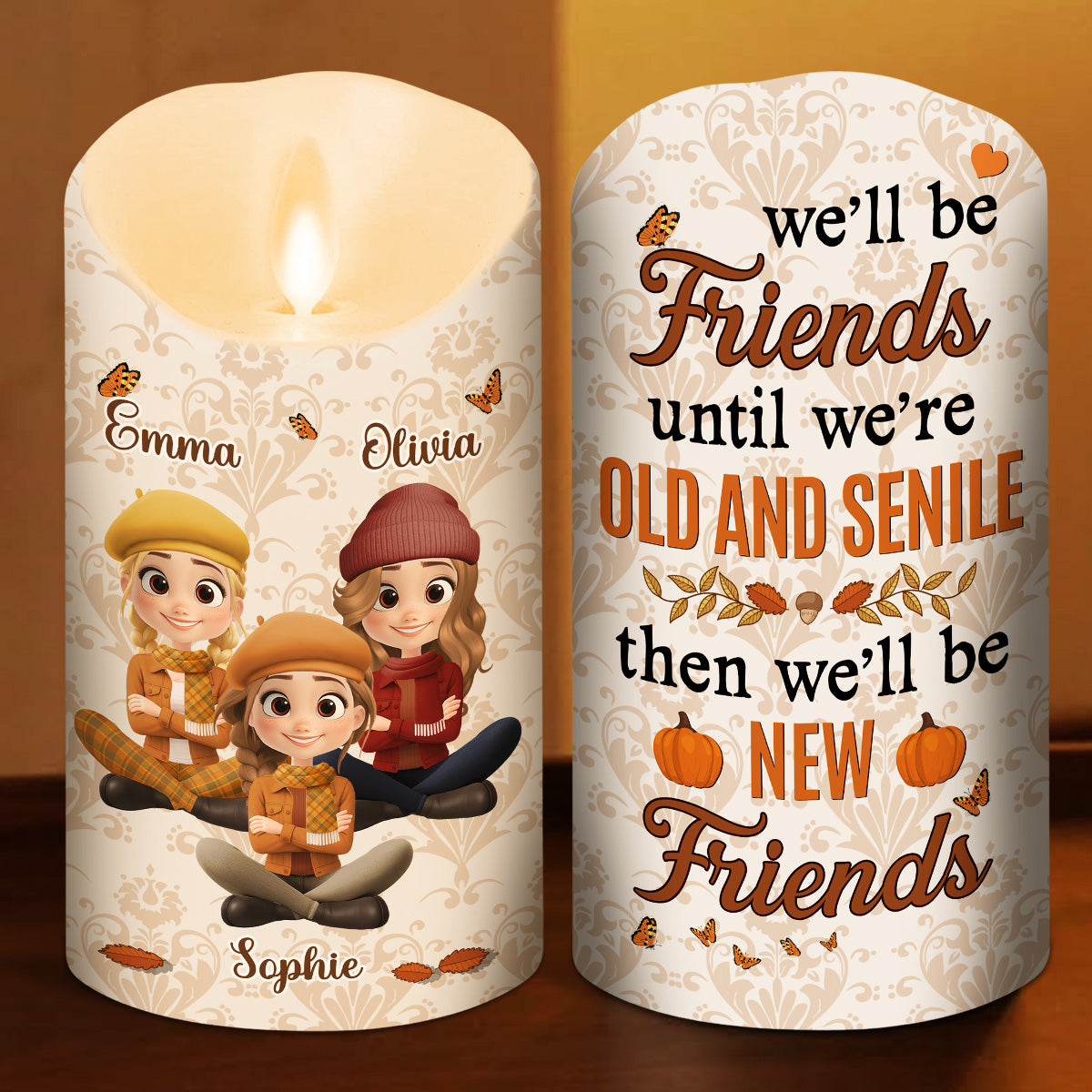 Besties For Life - Personalized Custom LED Candle