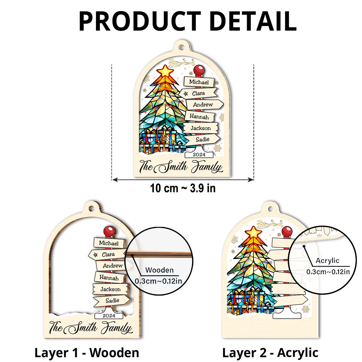 Family Sign - Personalized Custom Suncatcher Ornament