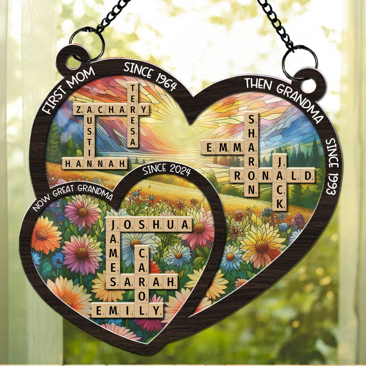First Mom Now Grandma - Personalized Custom Suncatcher