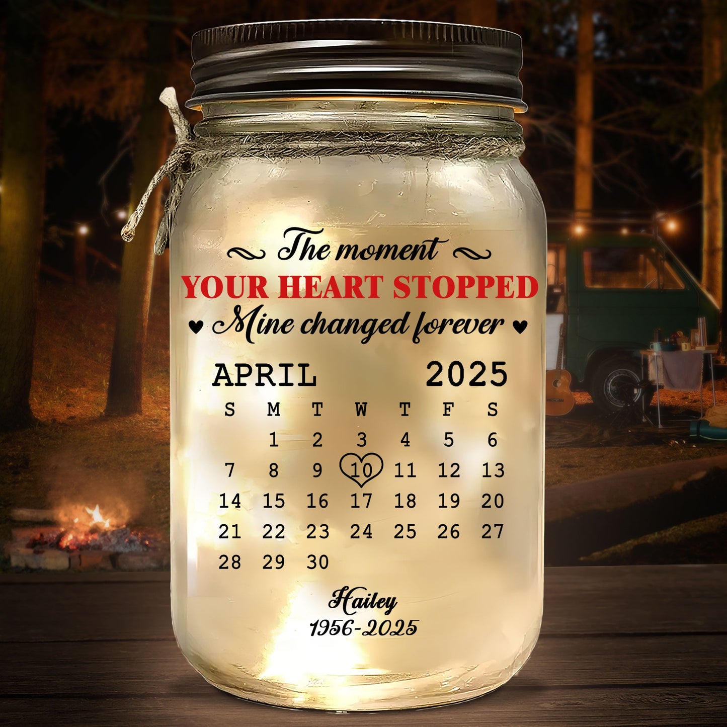 The Moment - Personalized Custom Mason Jar Light