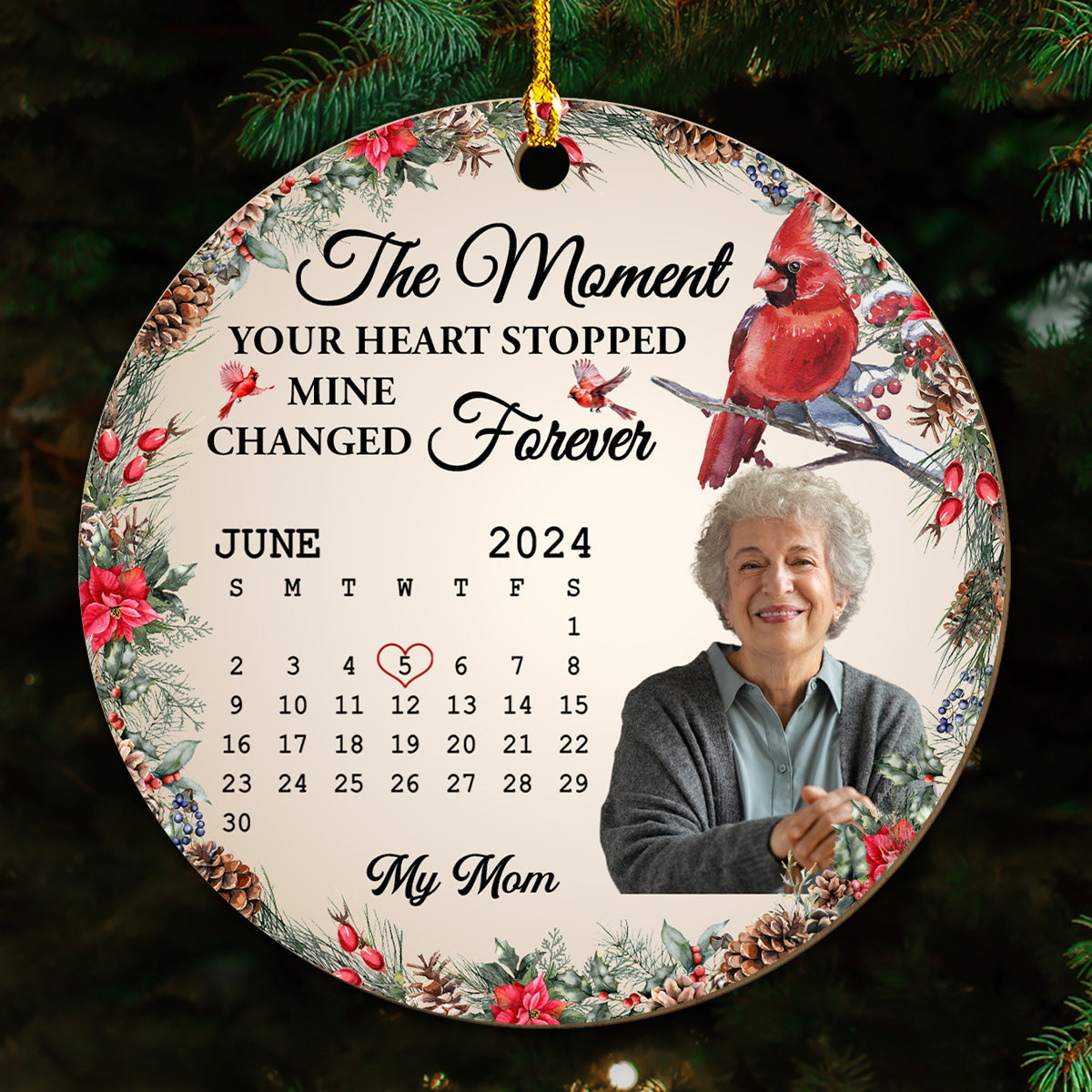 The Moment Your Heart Stopped - Personalized Custom Wood Ornament