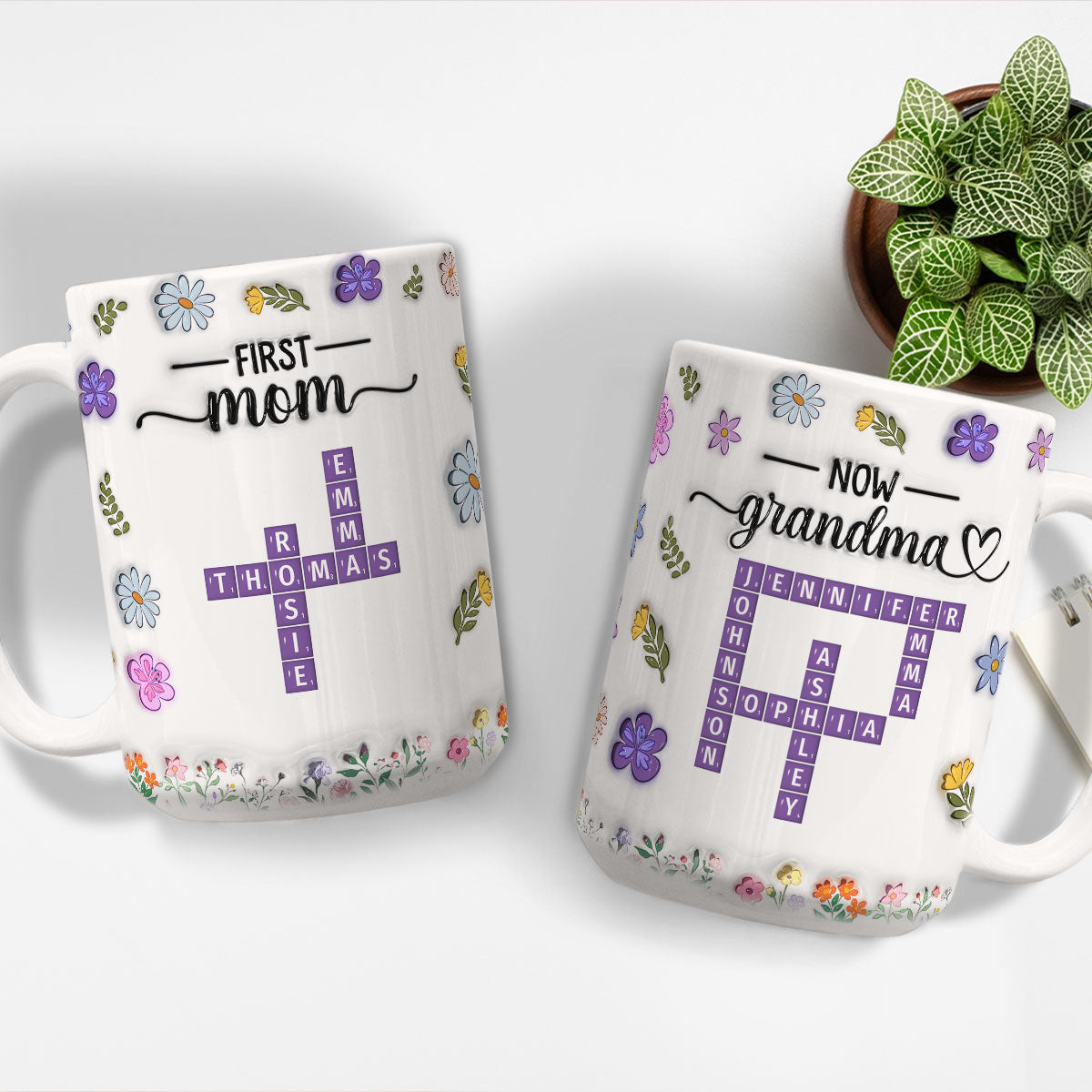 First Mom Now Grandma Crossword - Personalized Custom 3D Inflated Effect Mug