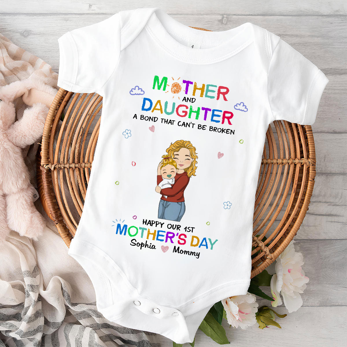 Mother And Daughter Relationship - Personalized Custom Baby Onesie