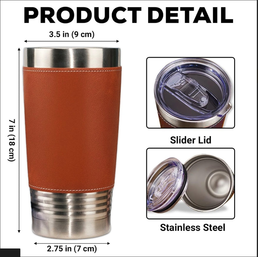 Together Forever - Personalized Custom Leather Tumbler