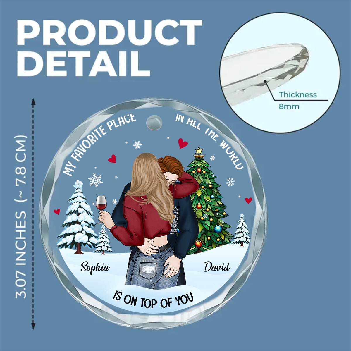 My Favorite Place - Personalized Custom Glass Ornament