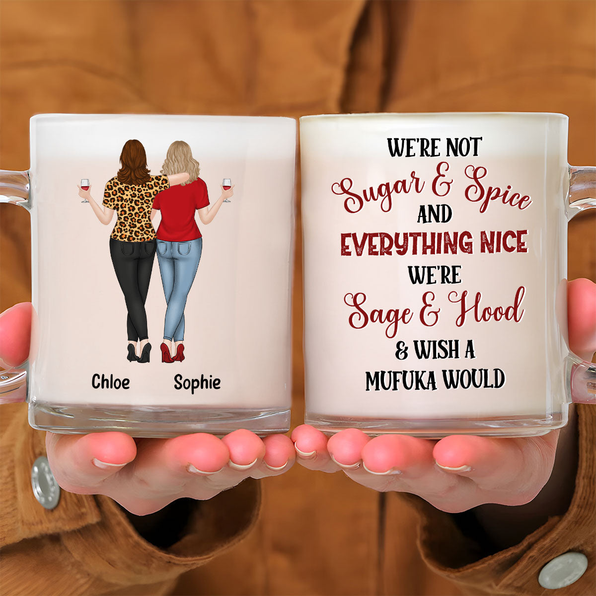 Hood Best Friends - Personalized Custom Glass Mug