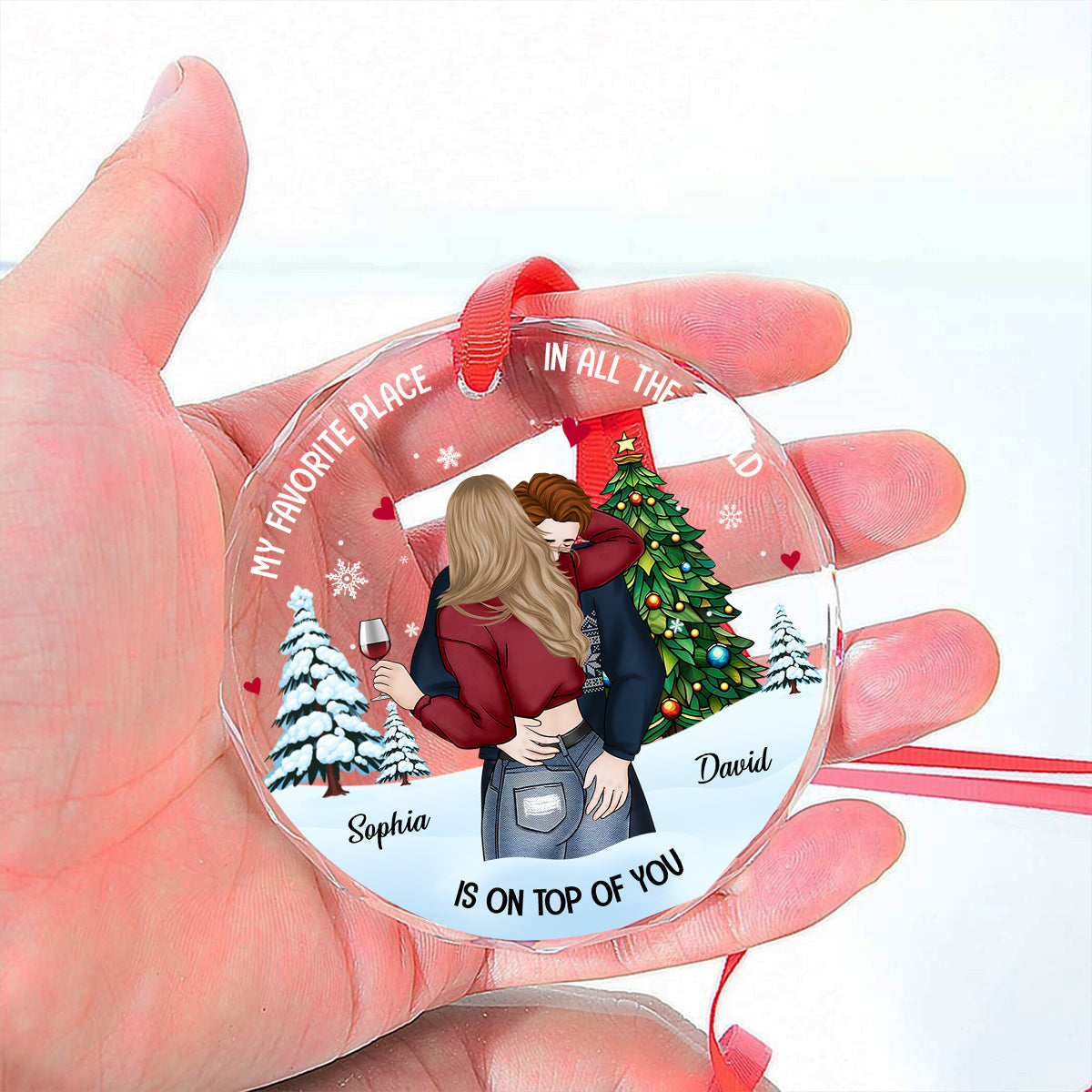 My Favorite Place - Personalized Custom Glass Ornament