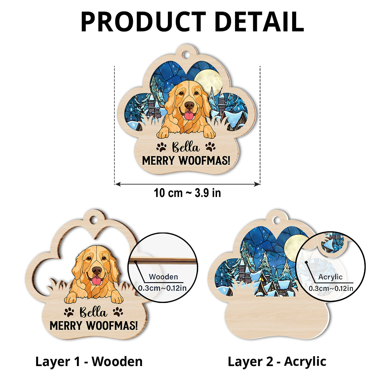 Holiday Cheer - Personalized Custom Suncatcher Ornament