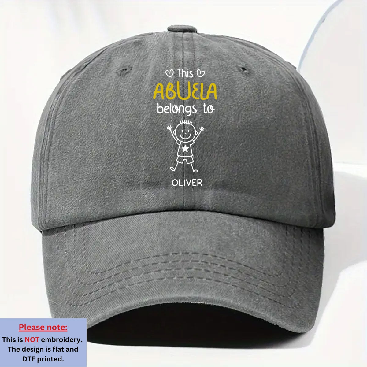 This Nana Belongs To Us - Personalized Custom Vintage Washed Denim Cap