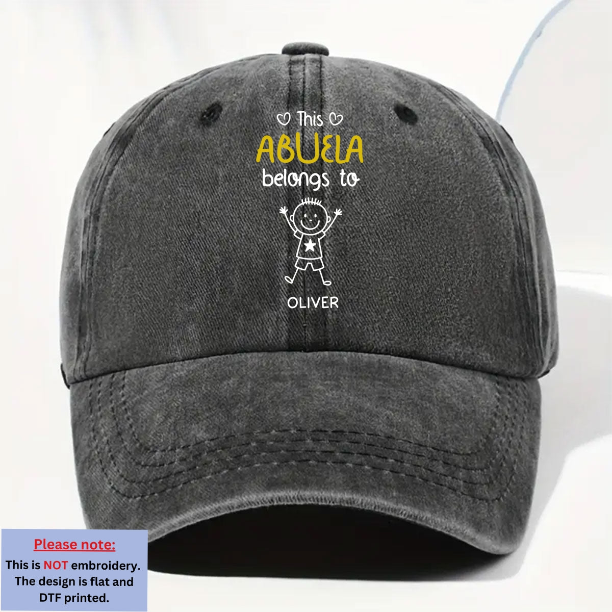 This Nana Belongs To Us - Personalized Custom Vintage Washed Denim Cap